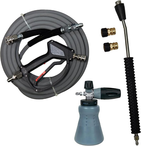 PF22 Wide Mouth Foam Cannon Kit SGS28 Spray Gun Kobrajet 50' Grey Hose