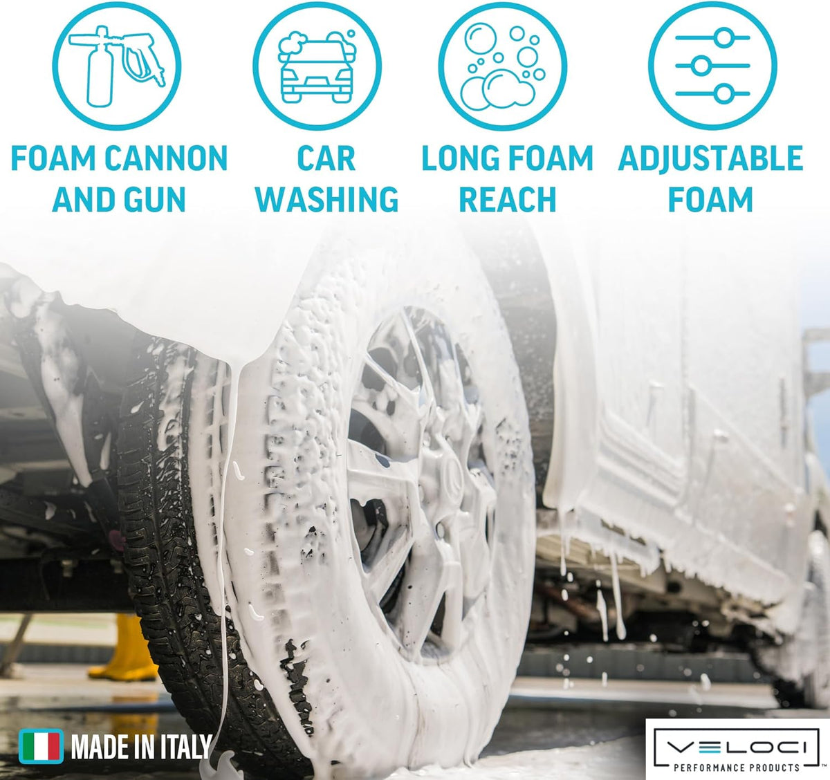 PF22 Wide Mouth Foam Cannon Kit SGS28 Spray Gun Kobrajet 50' Grey Hose