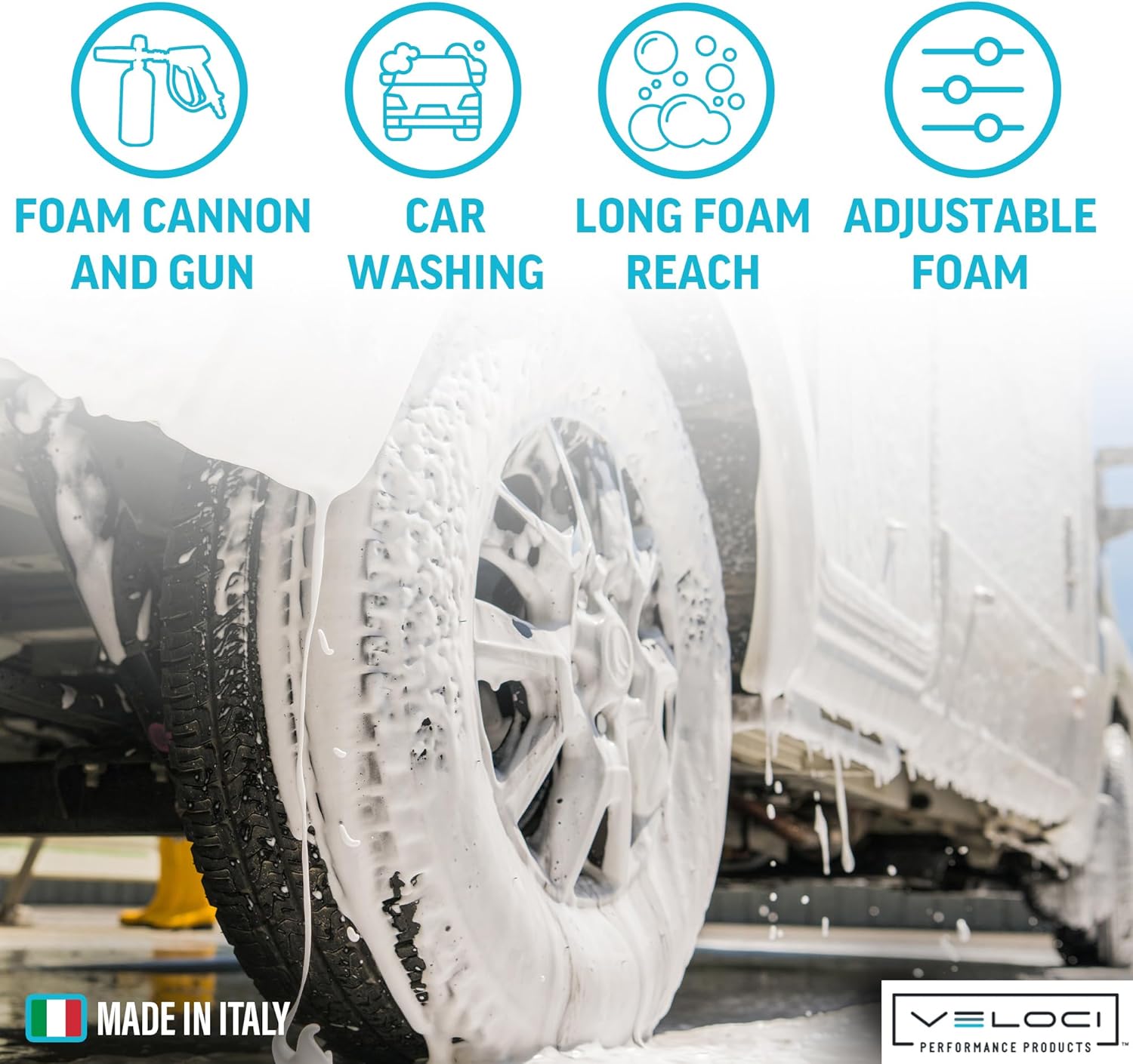 PF22 Wide Mouth Foam Cannon Kit SGS28 Spray Gun Kobrajet 50' Grey Hose