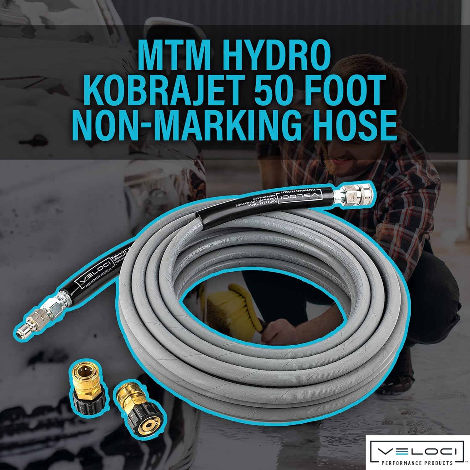 Kobrajet High Pressure Washer Hose Kit 3/8” 4000 PSI 50’ M22 Couplings