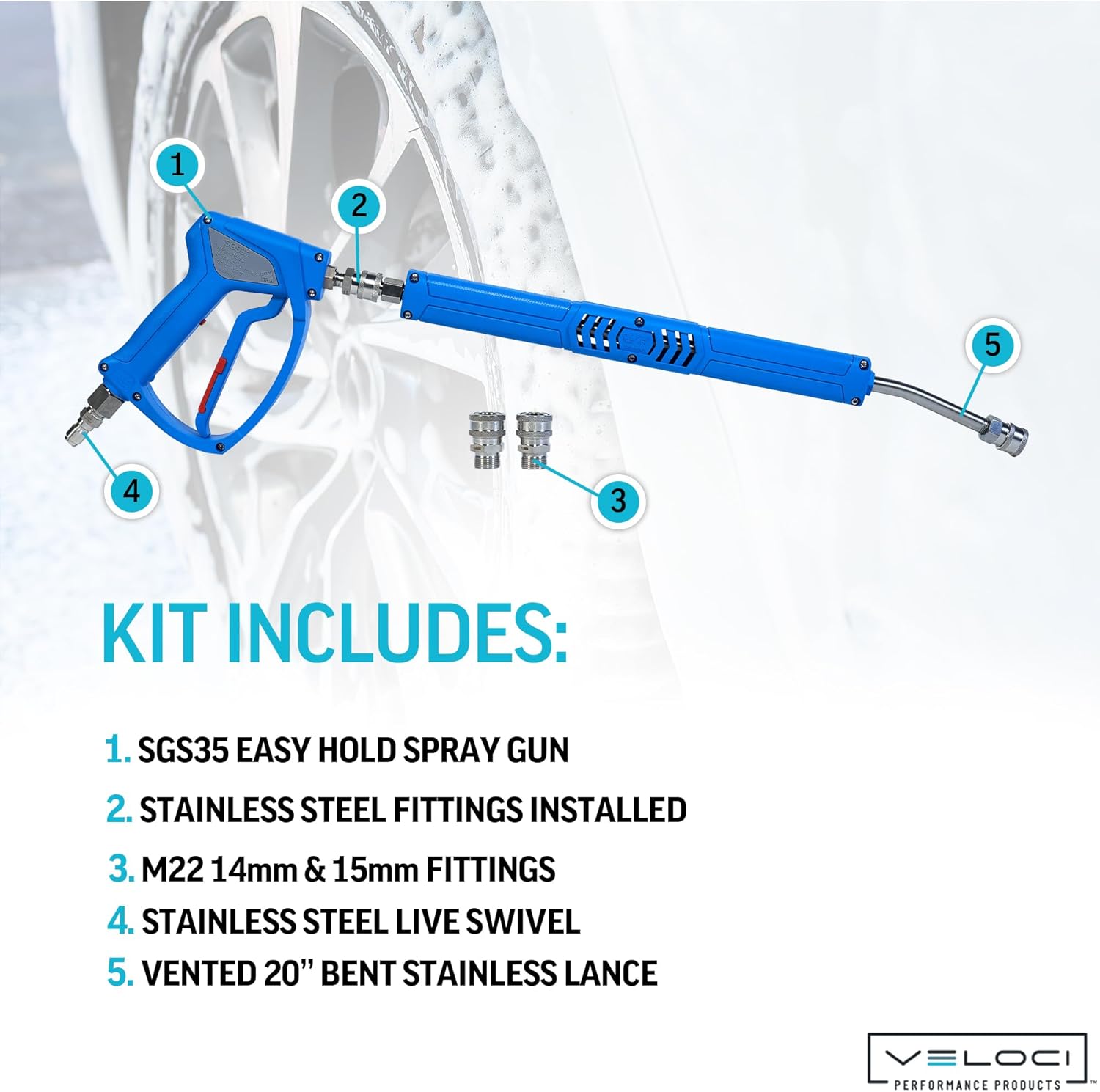Acqualine Kit 16 Pressure Washer 20” Extension Wand 5000 PSI