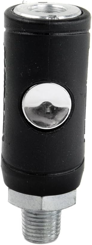 K7221 Push Button Safety Air Quick Coupler, 1/4 Male NPT, Black