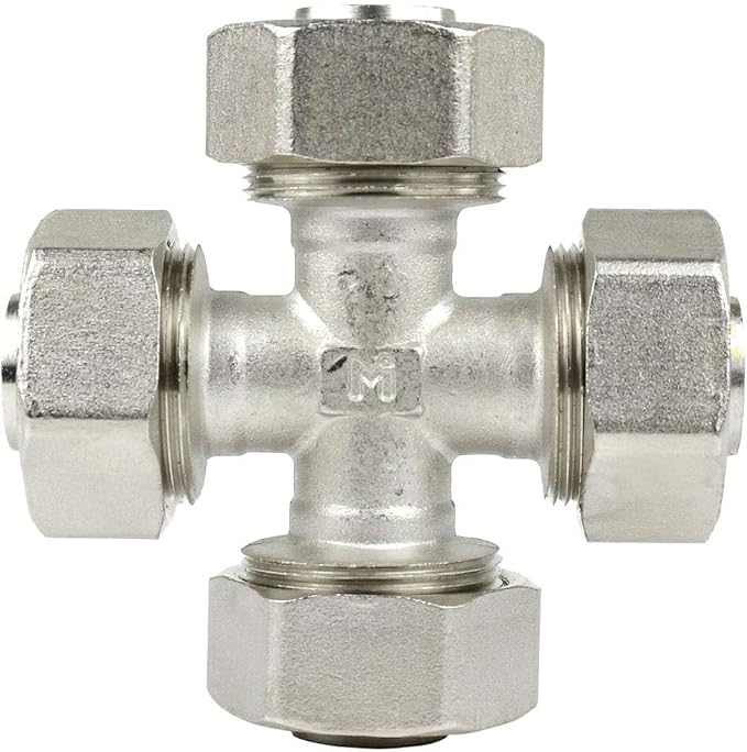Multi Directional 3/4" Cross Fitting Tubing Air Piping M8042 Splitter