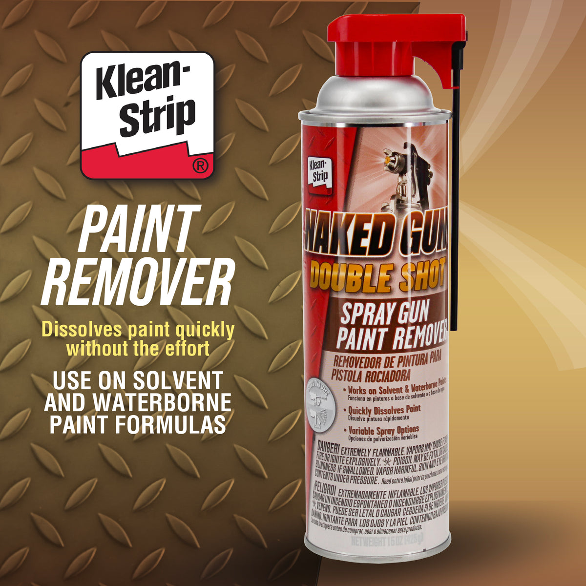 Klean-Strip Naked Gun Spray Gun Cleaner 12pk, Solvent & Waterborne Paint Remover, 12 Pack of 15oz Aerosol Cans