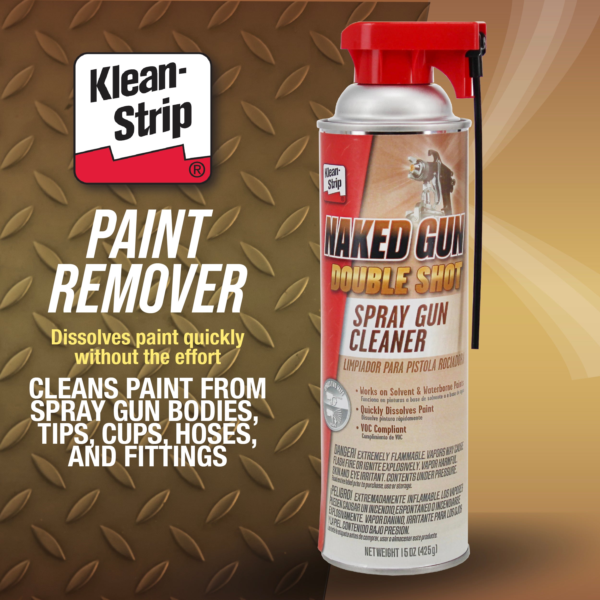 Naked Gun Spray Gun Cleaner, Solvent & Waterborne Paint Remover, 15oz Aerosol