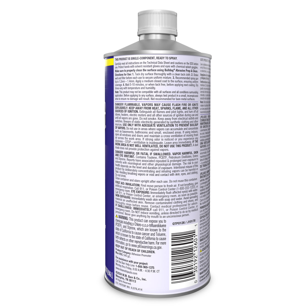 Klean-Strip Bulldog Adhesion Promoter for Plastic Auto Parts - 1 Quart VOC Compliant Quick Dry No Mix Auto Adhesive Promoter Prep Stick - Fills 320 Grit Scratches
