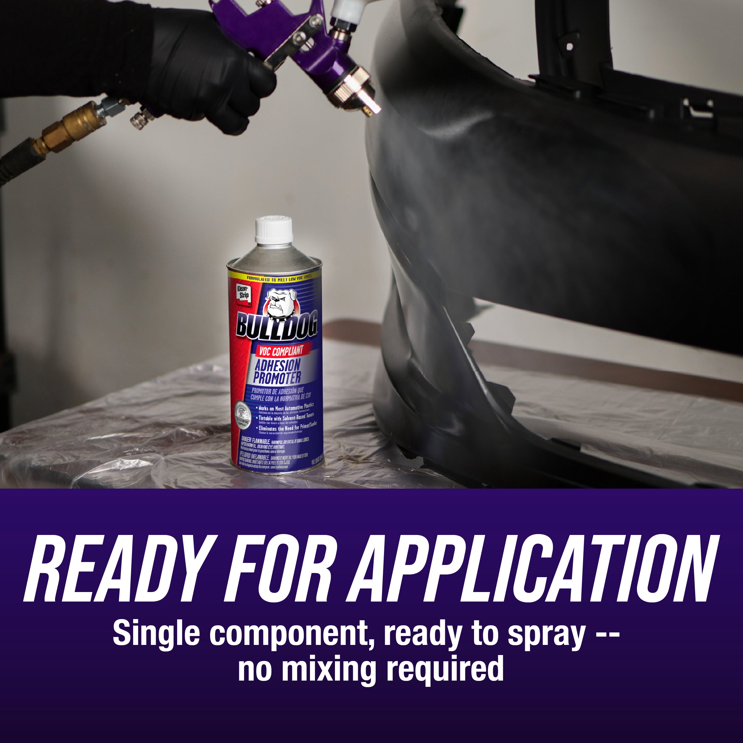 Klean-Strip Bulldog Adhesion Promoter for Plastic Auto Parts - 1 Quart VOC Compliant Quick Dry No Mix Auto Adhesive Promoter Prep Stick - Fills 320 Grit Scratches