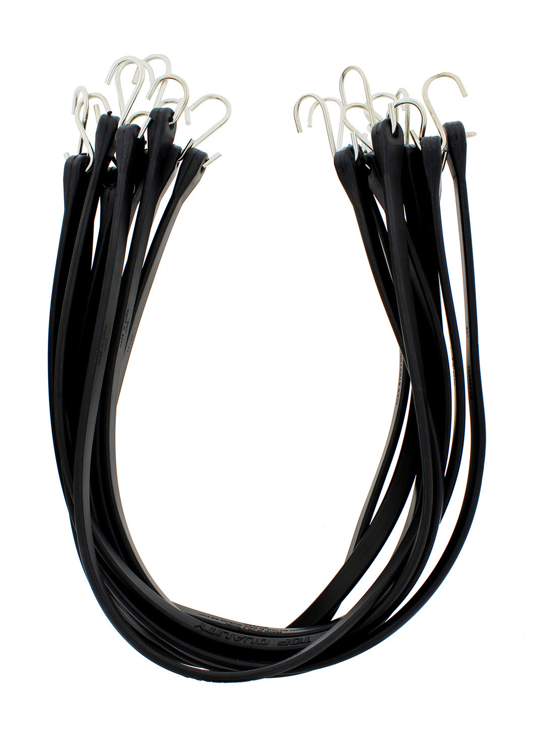 EPDM Rubber Straps with Hooks - 41in Black Rubber Bungee Cords, 10Pk