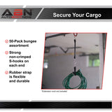EDPM Assorted Bungee Cords with Hooks, 50pk – Heavy Duty Bungee Cords