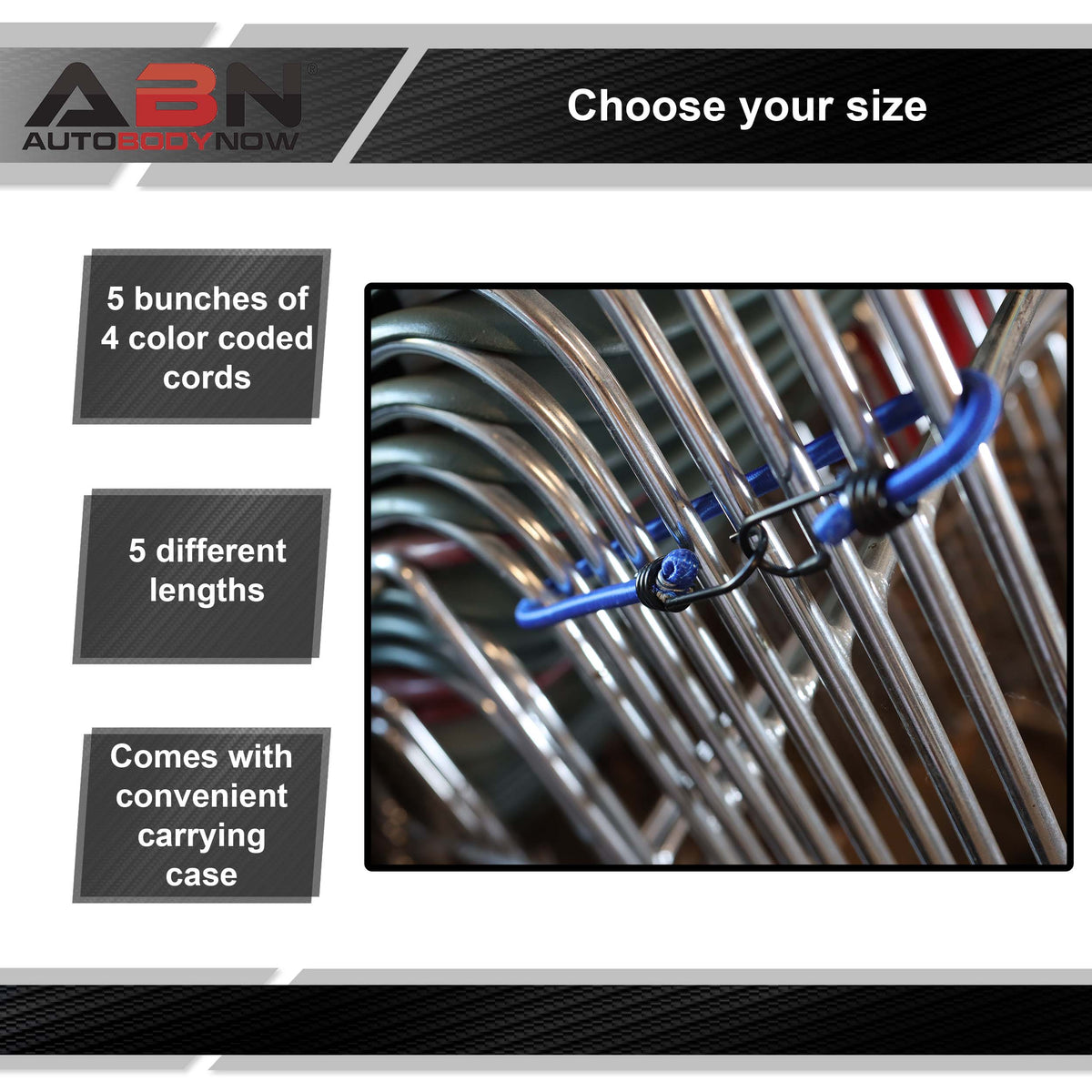 Bungee Cords 20pk Strong 5 Size Assorted Small Bungee Cords With Hooks