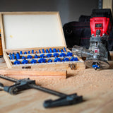 1/4in Tungsten Carbide Router Bits for Woodworking 45pc Router Bit Set