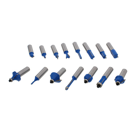 1/2in Tungsten Carbide Router Bits for Woodworking 15pc Router Bit Set