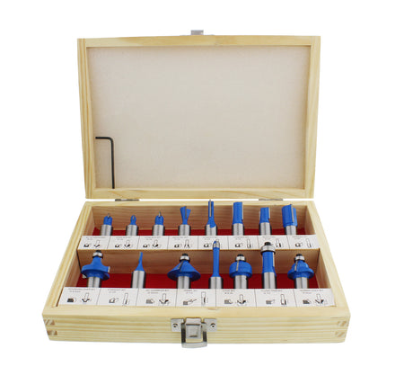 1/2in Tungsten Carbide Router Bits for Woodworking 15pc Router Bit Set