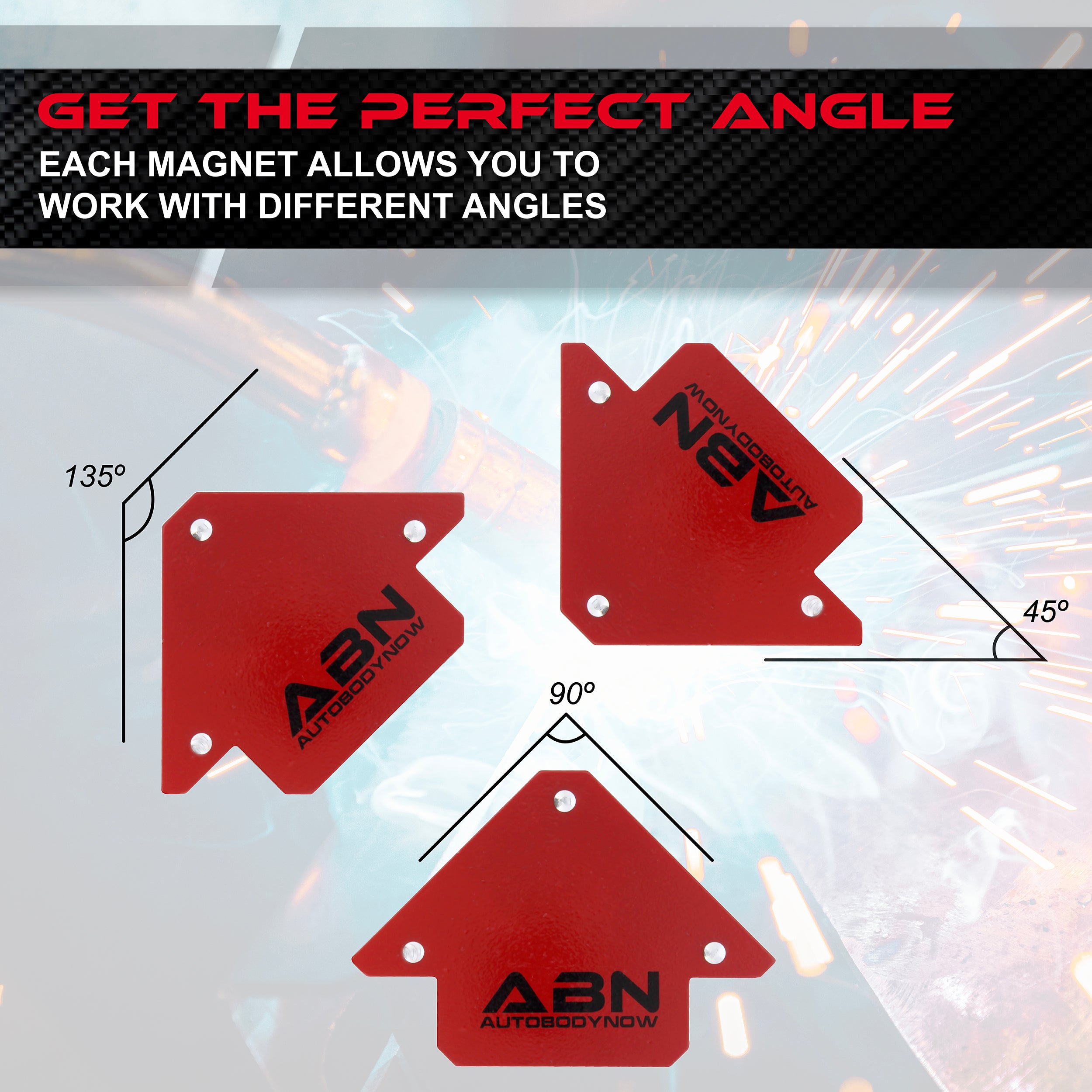 Arrow Welding Magnet - 4pk 25lb Positioning Square Welding Clamps