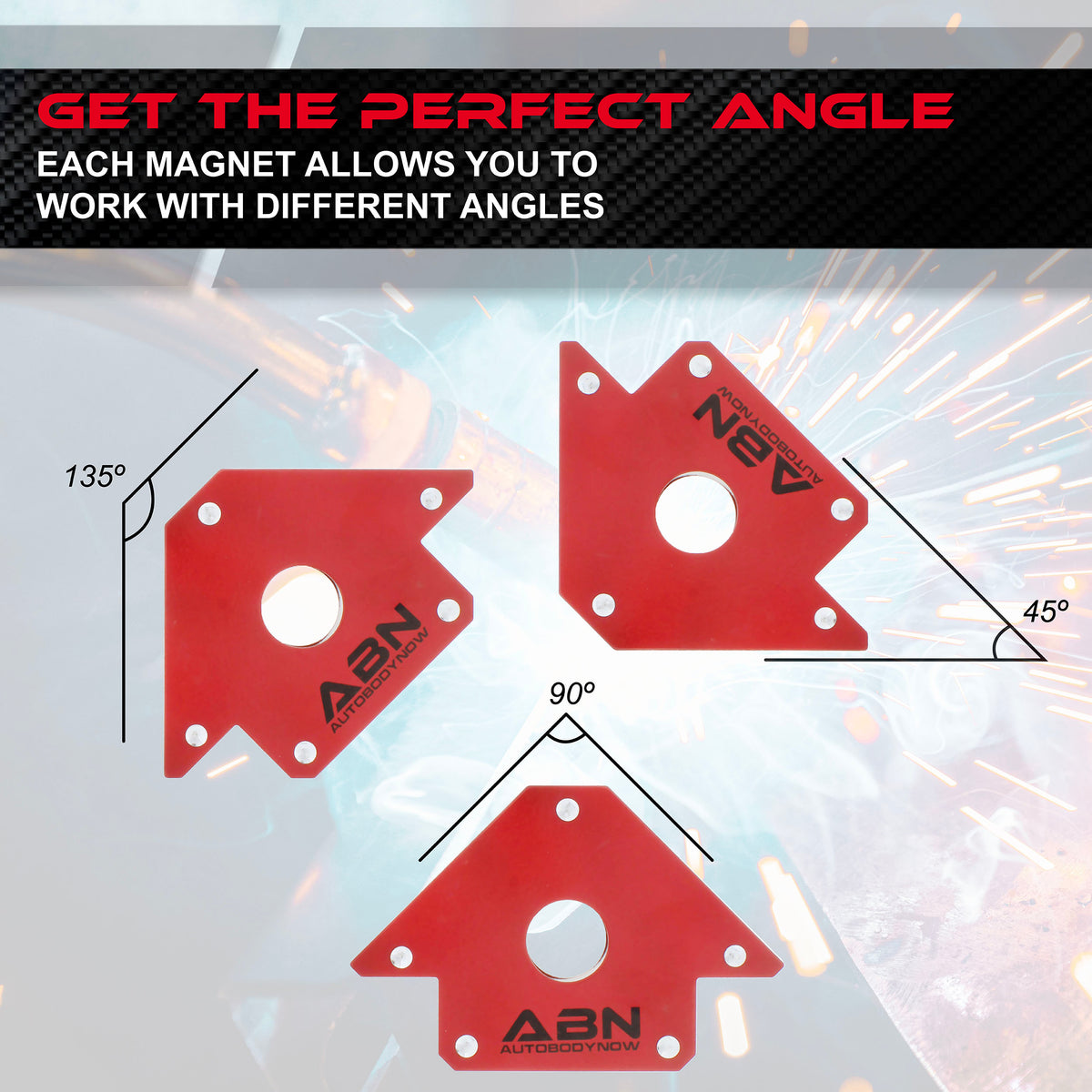 Arrow Welding Magnet - 4pk 50lb Positioning Square Welding Clamps