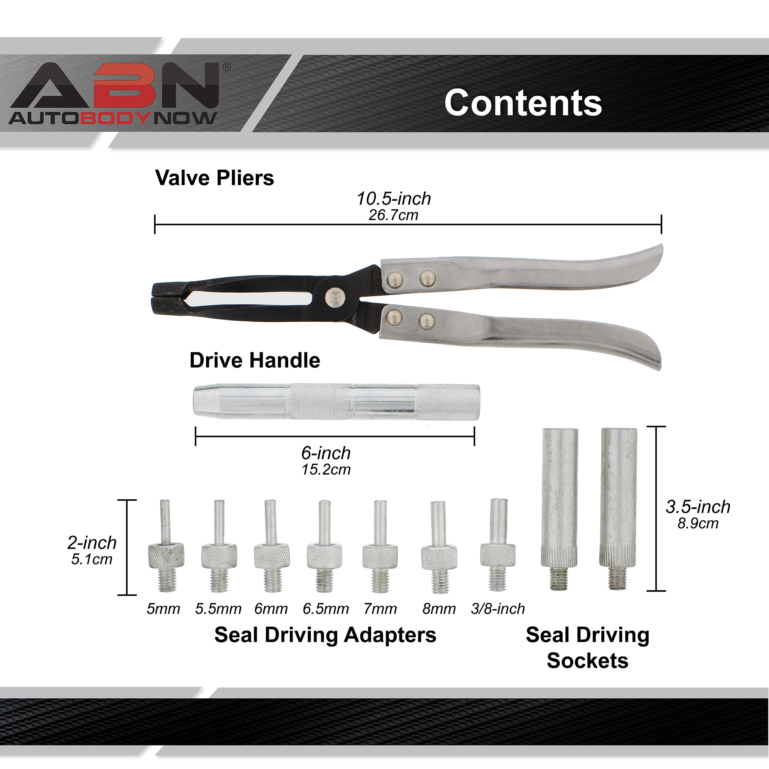 Valve Stem Seal Remover & Installer 11Piece Tool Kit w/ Carrying Case