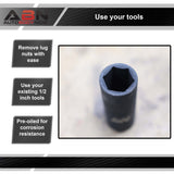 1/2 Inch Drive 7/8 Inch Socket - Deep Impact SAE Sockets 6pt 1-Pack