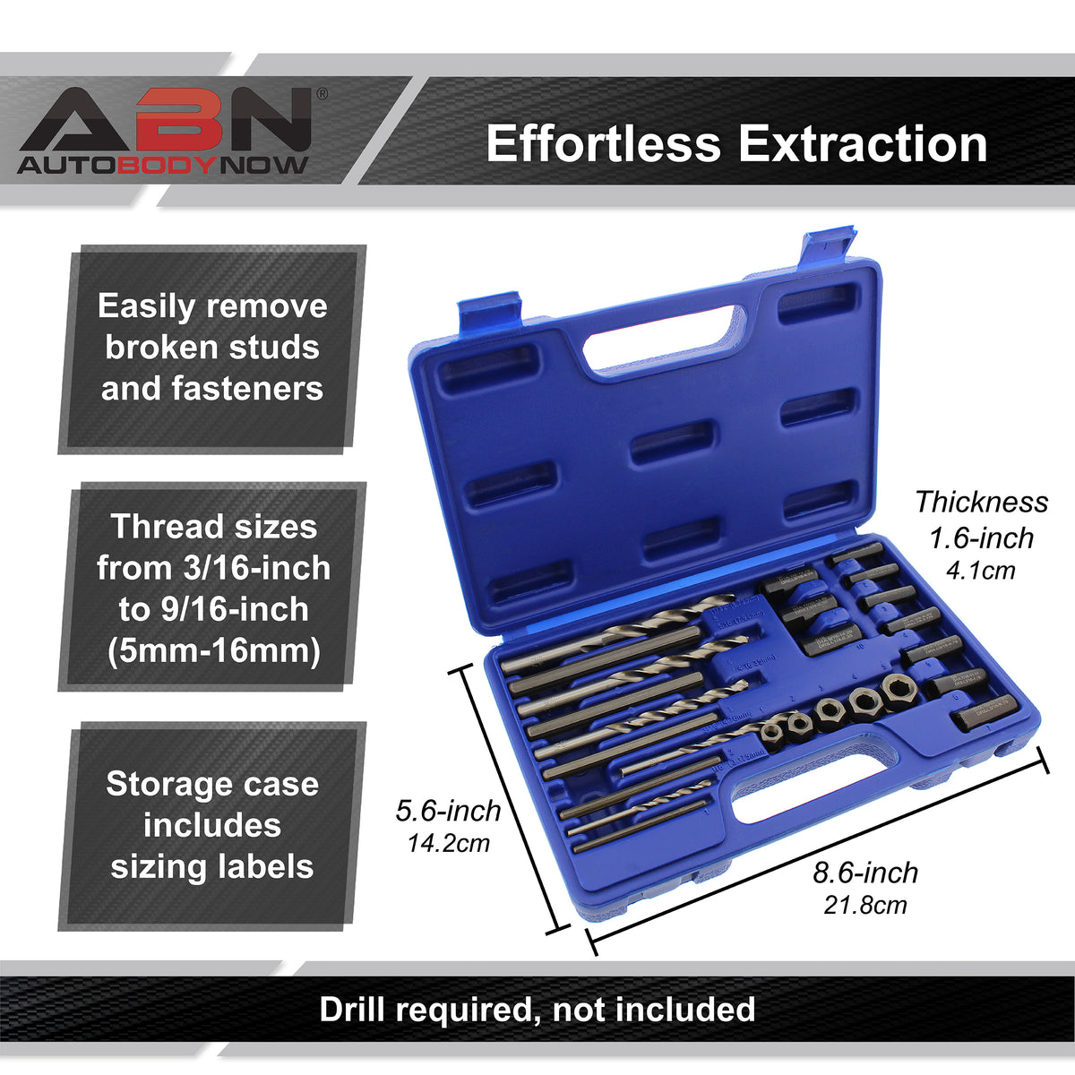 Screw Extractor 25 pc Remover Set – Screw Bolt Nut Extraction Tool Kit