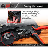 Quick-Change Ratchet Crimper Pliers & Die 6pc Crimping Tool Kit Set