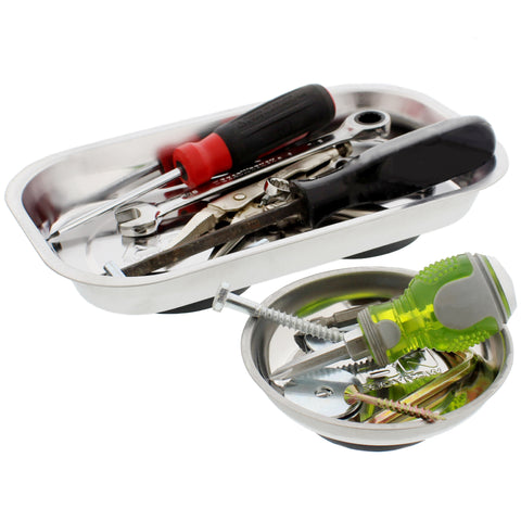 Magnetic Tool Tray Large Set - 2pk Mechanics Magnetic Parts Trays