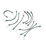 EPDM Rubber Straps with Hooks - 15in Camo Rubber Bungee Cords, 10Pk