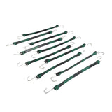 EPDM Rubber Straps with Hooks - 15in Camo Rubber Bungee Cords, 10Pk