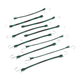 EPDM Rubber Straps with Hooks - 15in Camo Rubber Bungee Cords, 10Pk