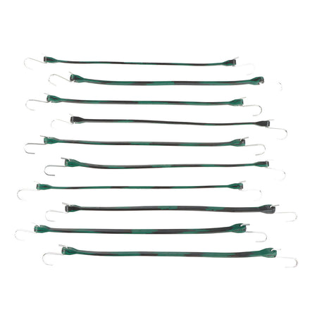 EPDM Rubber Straps with Hooks - 21in Camo Rubber Bungee Cords, 10Pk