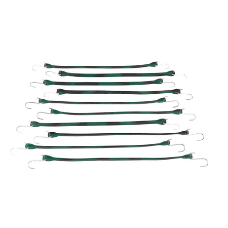 EPDM Rubber Straps with Hooks - 21in Camo Rubber Bungee Cords, 10Pk