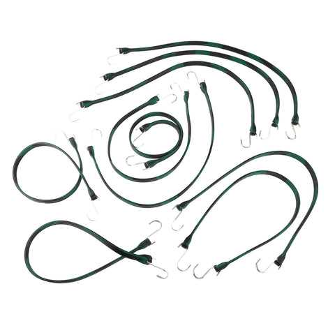 EPDM Rubber Straps with Hooks - 31in Camo Rubber Bungee Cords, 10Pk