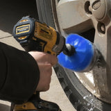 1/4in Drive Blue Med Bristle Power Scrubber Drill Brush 3 Piece Set