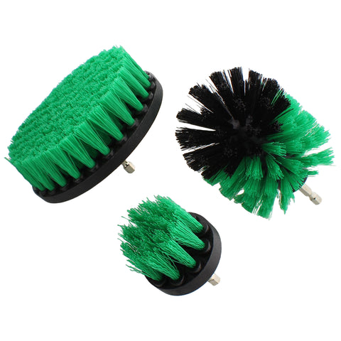 3-pc Flat Head & Rounded Head Drill Cleaning Scrubbing Brush