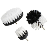 1/4in Drive White Soft Bristle Power Scrubber Drill Brush 3 Piece Set