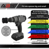 3 Black Hard Scrubber Drill Attachment Brush for 1/4in Power Drill