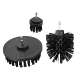 3 Black Hard Scrubber Drill Attachment Brush for 1/4in Power Drill