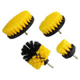 1/4in Drive Power Scrubber Detailing Brush Set 4pc Yellow Med Bristle