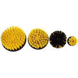 1/4in Drive Power Scrubber Detailing Brush Set 4pc Yellow Med Bristle