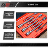 Extra-Long SAE Standard Socket 7-Piece Set with 3/8” Inch Hex Drive