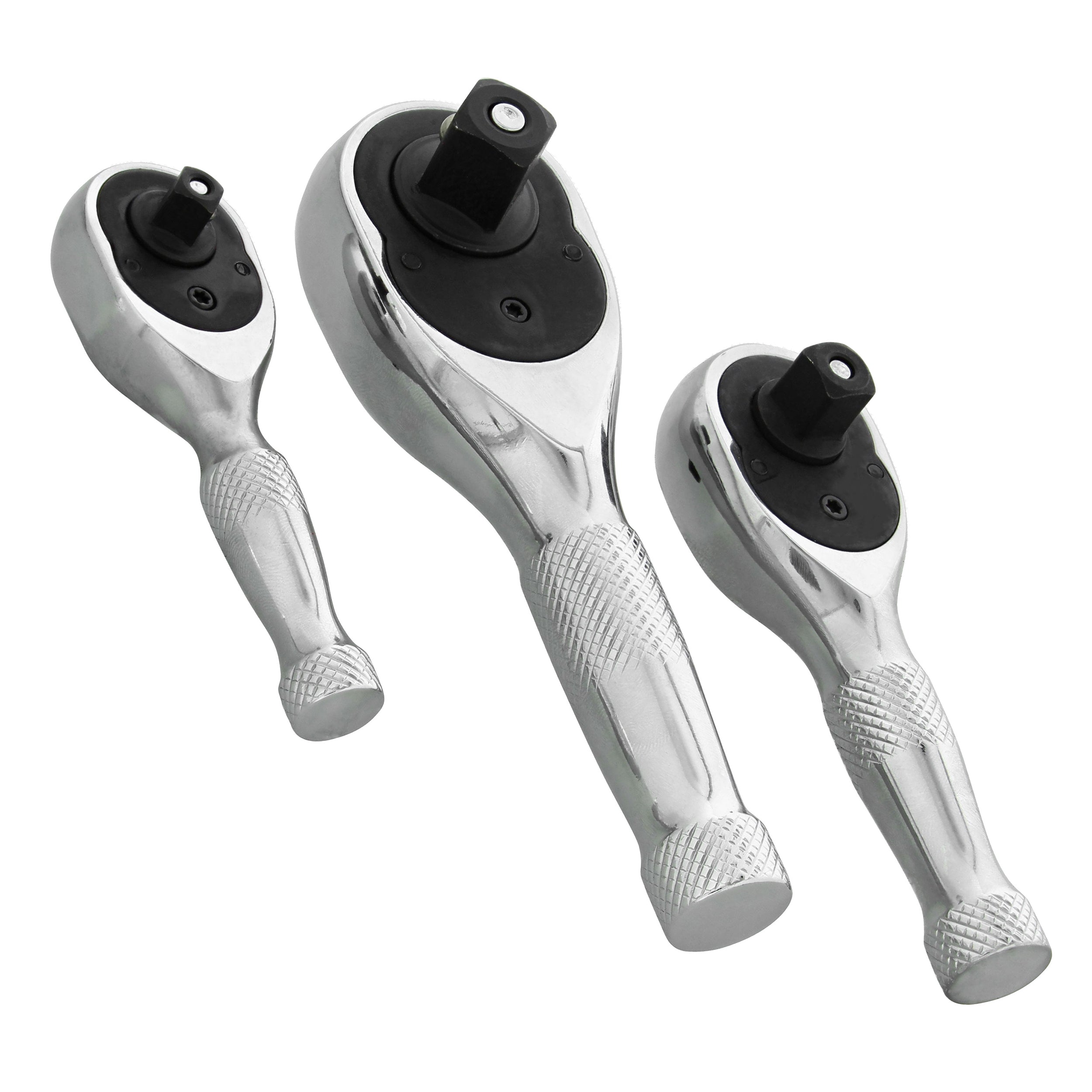 Stubby 3 Piece Ratchet Tools - Thumb Wheel Ratchet Set 3/8 1/4 1/2in