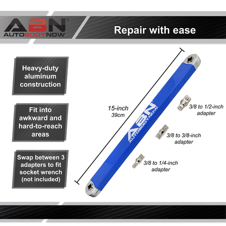 Extension Wrench 15in 3/8in Adapter SAE Non-Swivel Leveraging Ratchet