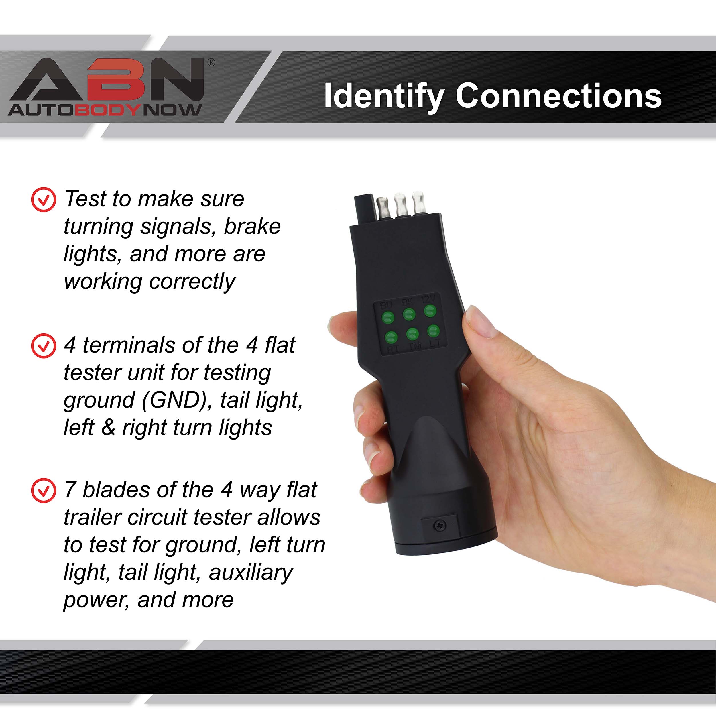 7 Blade 4-Way Flat Circuit Tester 12v Vehicles Connector Testing