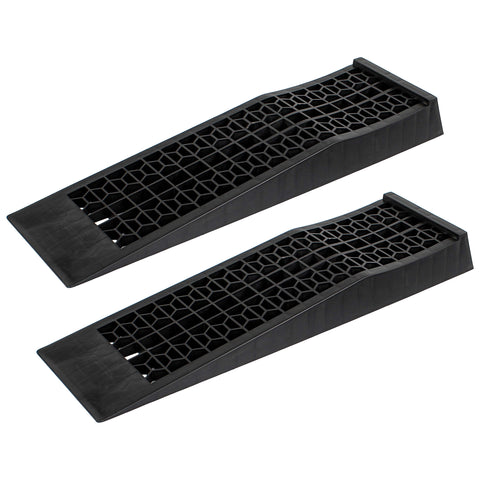 Car Ramps - 2pc Low Rise 28 x 8 x 3in Wheel Chocks Plastic Tire Ramps