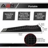 Car Ramps - 2pc Low Rise 28 x 8 x 3in Wheel Chocks Plastic Tire Ramps