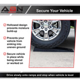 Car Ramps - 2pc Low Rise 28 x 8 x 3in Wheel Chocks Plastic Tire Ramps