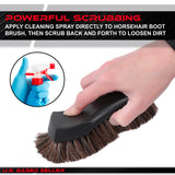 6in Car Detailing Brush - Horsehair boot brush for cleaning leather