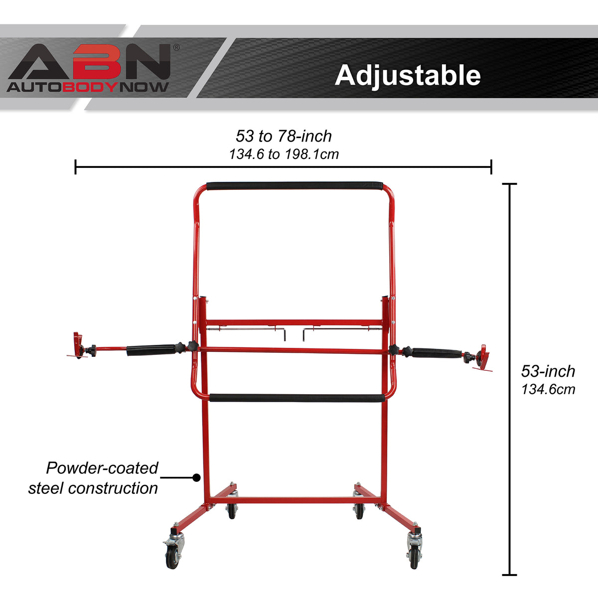 Portable 53 to 78in Adjustable Bumper Stand Painting Car Repair Rack