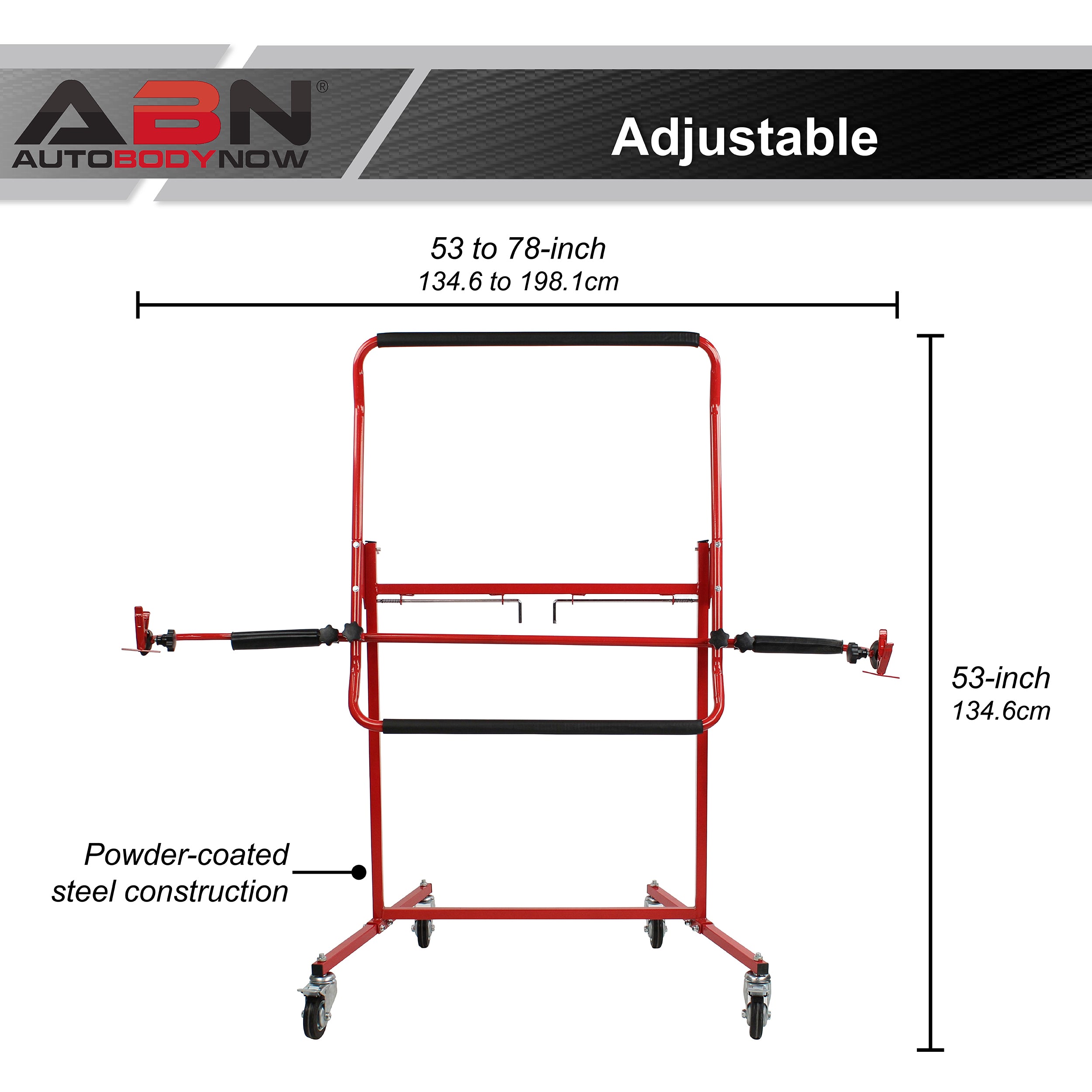 Portable 53 to 78in Adjustable Bumper Stand Painting Car Repair Rack