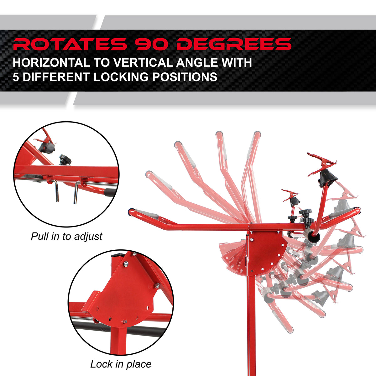 Portable 53 to 78in Adjustable Bumper Stand Painting Car Repair Rack