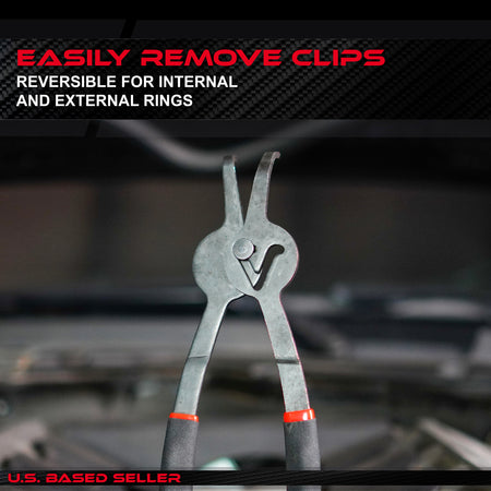 Snap Ring Tool Kit - Set of 12 Angled and Straight Circle Clip Pliers
