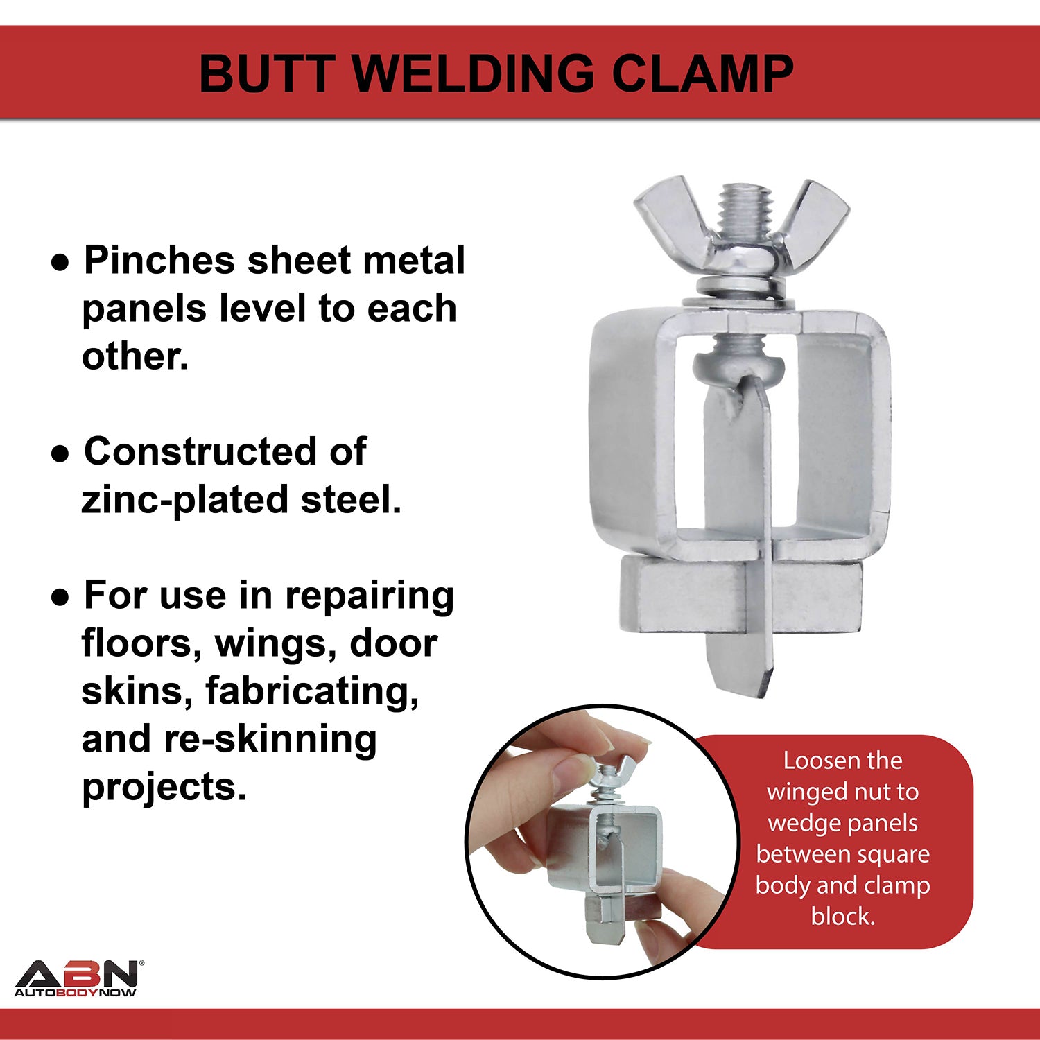 Butt Welding Clamps, 16pk - Auto Body Panel Clamps for Edge Welding